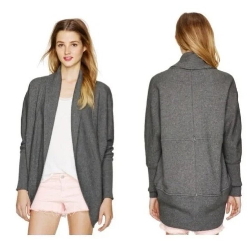 Aritzia Wilfred Cardigan Sweater Womens XXS Diderot Open Front Cocoon Gray Studs